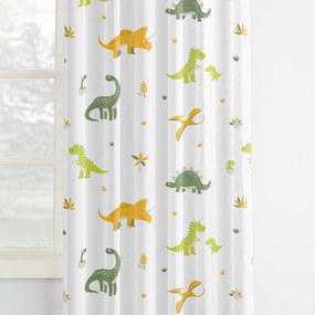 Goldea draperie pentru copii din 100% bumbac - aventura dinozaurilor 140x150 cm