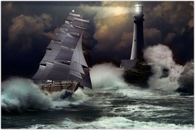 Tablou - Vapor în furtună (90x60 cm)