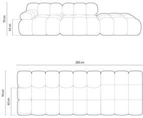Canapea modulară bej cu tapițerie din țesătură bouclé 288 cm Bellis – Micadoni