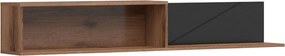 Polita FORN, nuc/negru mat, PAL melaminat, 156x22x25 cm
