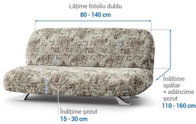 Huse bielastice MARMO bej 2fotoliu cu manere de lemn (l. 80 -140 cm)