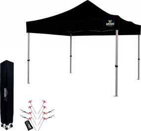 Foișor de grădină pliabil 3x3 m | Protecție UV/PVC premium | Construcție robustă BRIMO | Montaj rapid fără scule - fără pereți - Negru