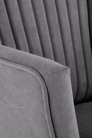Fotoliu tapitat Delgado Velvet gri – H100 cm