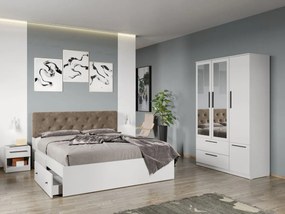 Set mobila dormitor 4 piese Alb Levi C04