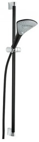 Set de dus, Kludi Fizz, cu para 3 tipuri de jet, furtun si bara 90cm, negru mat, 6774087-00