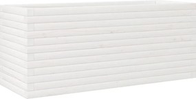 vidaXL Jardinieră de grădină, alb, 110x40x45,5 cm, lemn masiv de pin