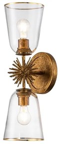 Quoizel STARING-2WB-DG-CLEAR - Aplica de perete STARING 2xE27/40W/230V, cupru
