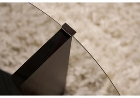Măsuță de cafea Clara Wood Black cu sticlăfumurie