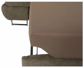 Set canapea cu spaţiu de depozitare, maro deschis melanj, material textil, dreapta, BUTON R