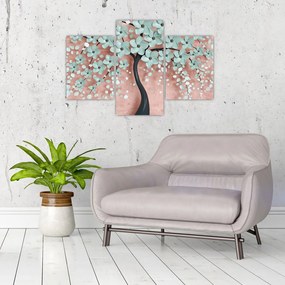 Tablou - Flori albastre în pastel (90x60 cm)