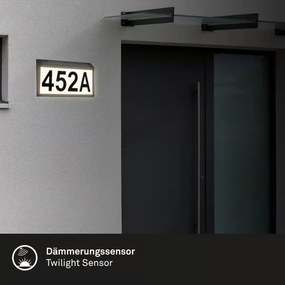 Briloner 3797015 - Placă iluminată solar pentru număr de casă, LED/0,5W/1,2 IP44