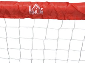 HOMCOM Set 2 Porți de Fotbal Pliabile pentru Exterior cu 4 Țăruși, Plasă de Fotbal din Metal și Tetrolon, 90x36x60 cm, Roșu | Aosom Romania