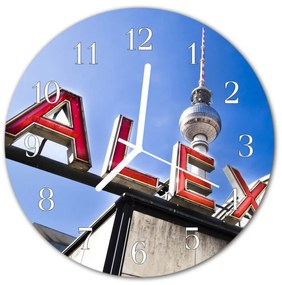 Ceas de perete din sticla rotund Alexanderplatz Alexanderplatz Multi-colorat