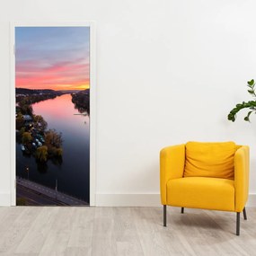 Fototapet pentru ușă - Praga noaptea (95x205cm)