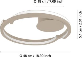 Plafonieră Eglo MEZZOMONTE 901823-LED, 2x LED/20 W/230 V, Ø 48 cm, bej+telecomandă