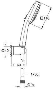 GROHE 26176001 - Set de duș VITALIO COMFORT 110, 110 mm, crom lucios