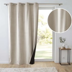 Draperie bej termoizolantă din catifea 140x260 cm Polarchic – douceur d'intérieur