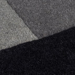 Covor negru/gri țesut manual din lână 150x240 cm Collage Monochrome – Flair Rugs