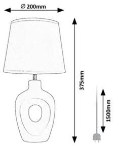Rabalux 74079 - Lampă de masă MADELOR 1xE14/25W/230V bej