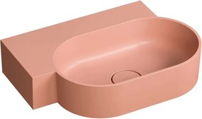 Lavoar suspendat Omnires Ovo M+ finisaj coral mat 55.5 cm stanga