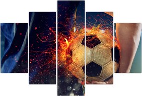 Tablou - Minge de fotbal în flăcări (150x105 cm)