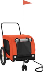vidaXL Remorcă bicicletă animale companie portocaliu/negru oxford/fier