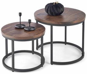 Set 2 buc. masă de cafea Owen (Nuc+ Negru). 1049489