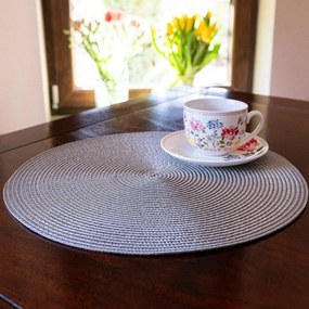 Suport farfurii Altom Straw silver, diametru 38 cm, set de 4 buc.