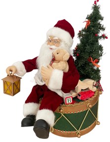 Figurina muzicala Craciun Magic Santa 50cm, Rosu Verde