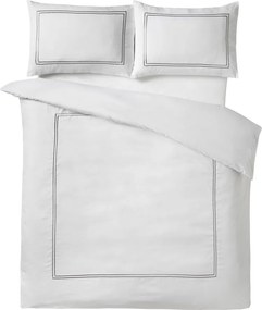 Lenjerie de pat albă din satin pentru pat de o persoană 135x200 cm So Soft Mono Satin Stitch – Catherine Lansfield