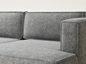 Colțar gri extensibil/cu spațiu de depozitare cu tapițerie din chenille (cu colț pe partea dreaptă/cu șezlong) Velto – Maison de Rêve