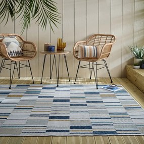 Covor pentru exterior și interior galben/albastru 200x290 cm Rosco Geo – Flair Rugs