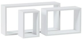 Set etajere de perete P-009, alb mat, 3 buc.