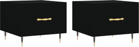 vidaXL Măsuțe de cafea, 2 buc., negru, 50x50x40 cm, lemn compozit