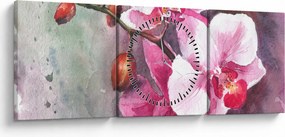 Tablou - Orhidee, acvariu (cu ceas) (90x30 cm)