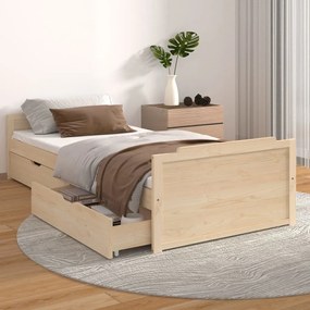 322159 vidaXL Cadru de pat cu sertare, 90x200 cm, lemn masiv de pin