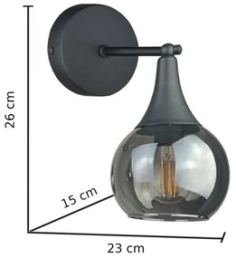 Aplică STAR 1xE27/60W/230V negru/negru fumuriu