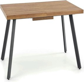 Masa extensibila BERLIN, stejar/negru, 160/220x90x76 cm