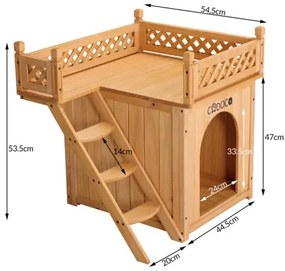 Deuba Casuta pentru pisici cu balcon 53x54x64 cm