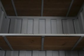Bufet vintage, stil industrial, din metal, gri, cu 2 uși și rafturi deschise, decor de container maritim, 168 x 87 x 44 cm, „Cargo”