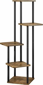 Etajera ADITE, lemn rustic/negru, metal/PAL, 30x30x107 cm