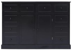 Servanta cu 10 sertare, negru, 113 x 30 x 79 cm, lemn 1, Negru
