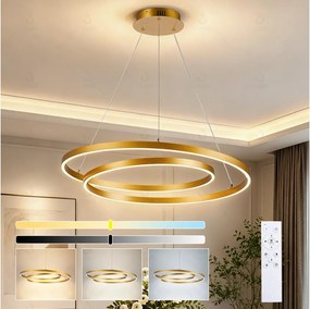 Brilagi-LED Lustră suspendată dimabilă pe cablu TWISTER LED/75W/230V 3000–6000K aurie + telecomandă