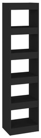 811629 vidaXL Bibliotecă/Separator cameră, negru, 40x30x166 cm