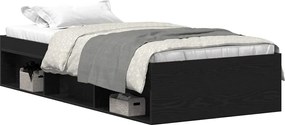 vidaXL Cadru pat fără saltea Stejar negru 90x190 cm Lemn prelucrat