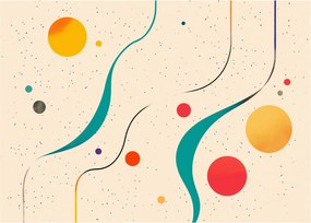 Tablou pe sticlă - Ilustrație colorată minimalistă (70x50 cm)