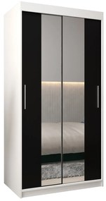 Dulap de haine 100 cm Toki 1 (alb mat + negru mat). 1064874