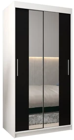 Dulap de haine 100 cm Toki 1 (alb mat + negru mat). 1064874