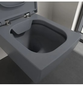 Vas WC rimless suspendat, Villeroy&amp;Boch Memento 2.0, DirectFlush, 37.5x56cm, Graphite CeramicPlus, 4633R0I4