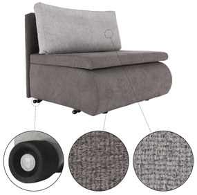 Fotoliu extensibil, gri maroniu Taupe, KENET